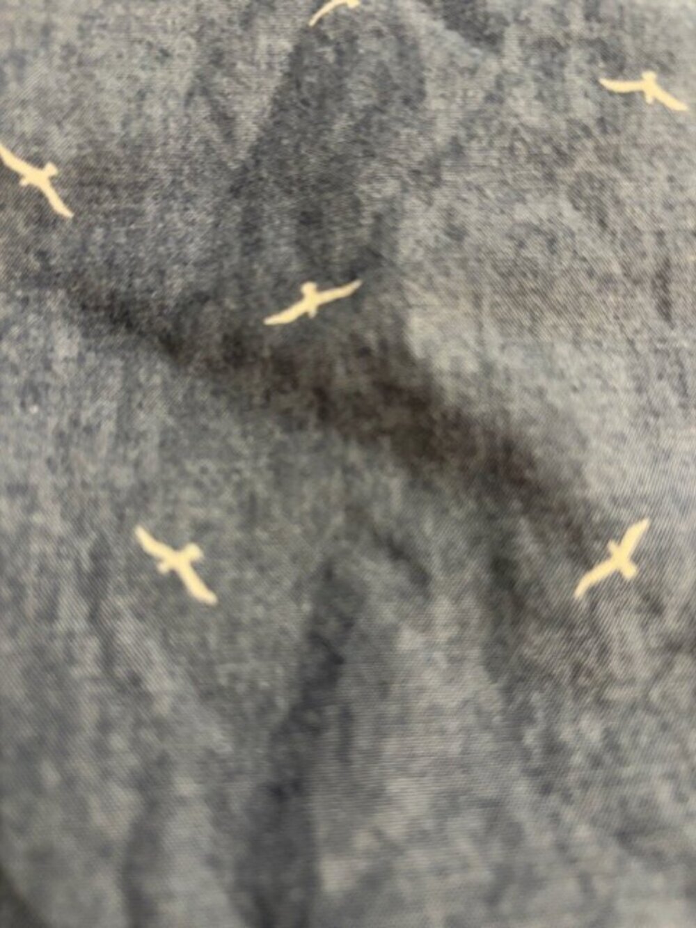 Denim & Flower Ricky Singh Mens Shirt M Navy Bird Print Short Sleeve Button Up - Picture 5 of 5
